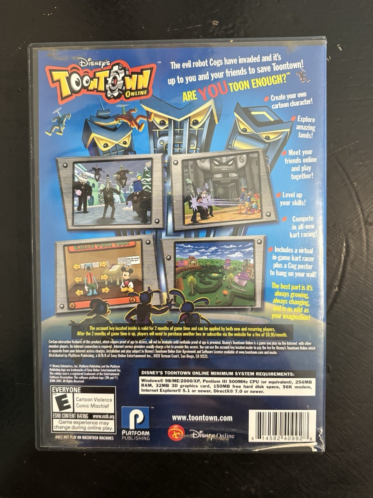 Disneys Toontown Online PC CD-ROM PC Game (Rare) With Manual