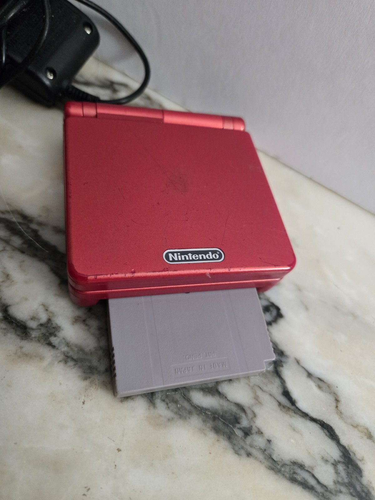 Nintendo Game Boy Advance SP AGS‑001 Red + Charger + World Cup – Tested Works