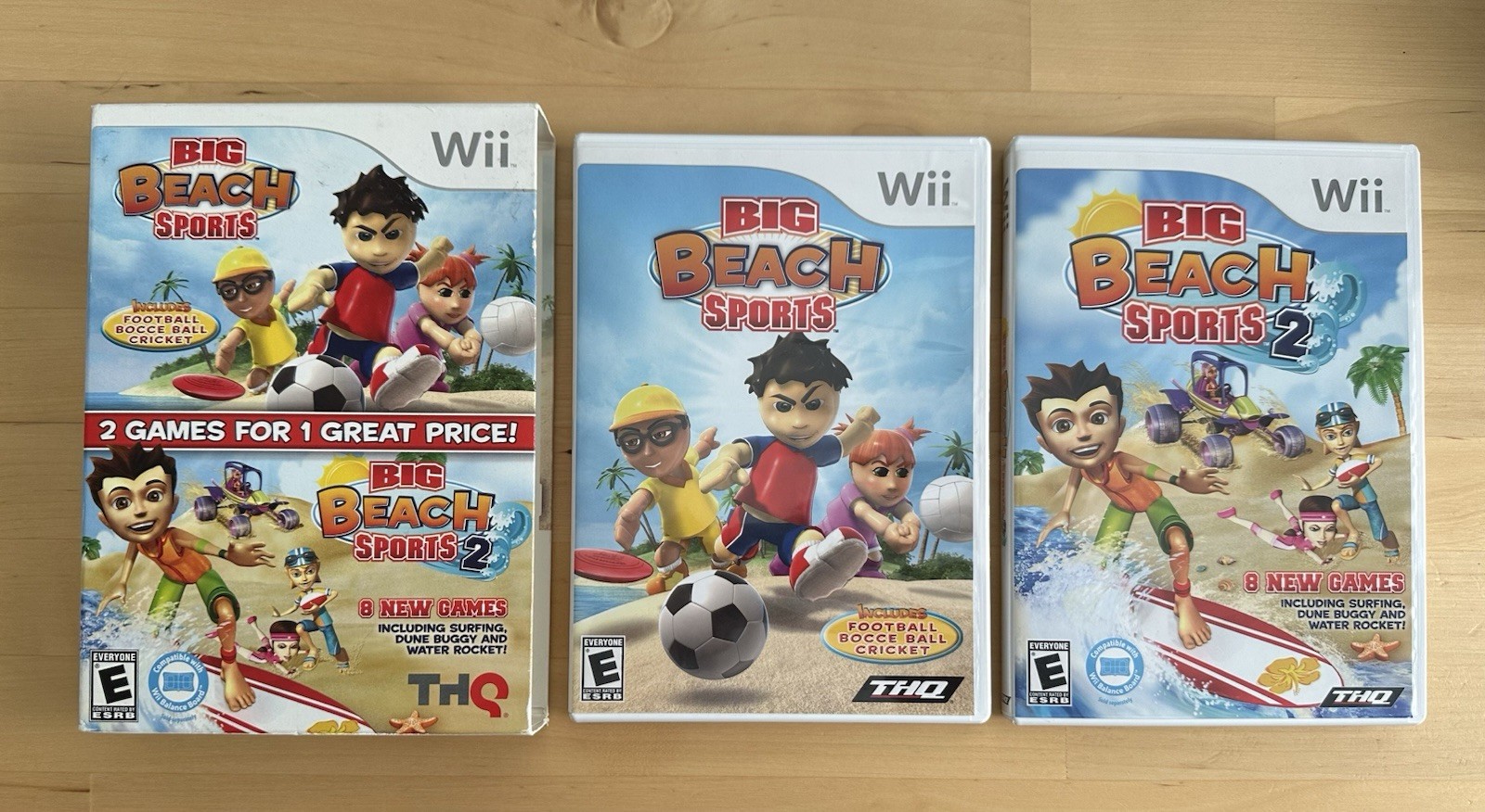 2 for 1 Power Pack x2 & Big Beach Sports Double Pack – Rare CIB Nintendo Wii Lot