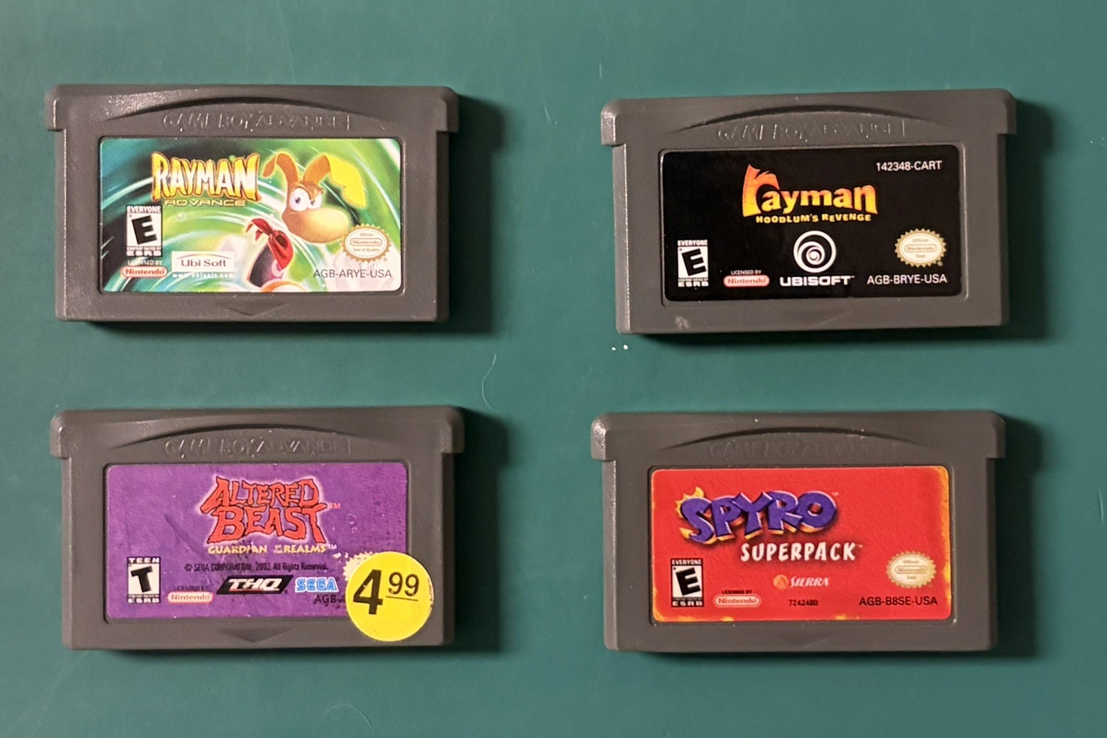 Gameboy Advance Game Lot!! Altered Beast, Rayman Advance, and more! GBA lot!