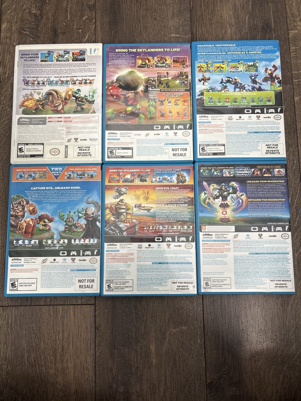 Skylanders Wii U 6 Game Lot – Spyro, Giants, Swap Force, Trap Team, Imaginators
