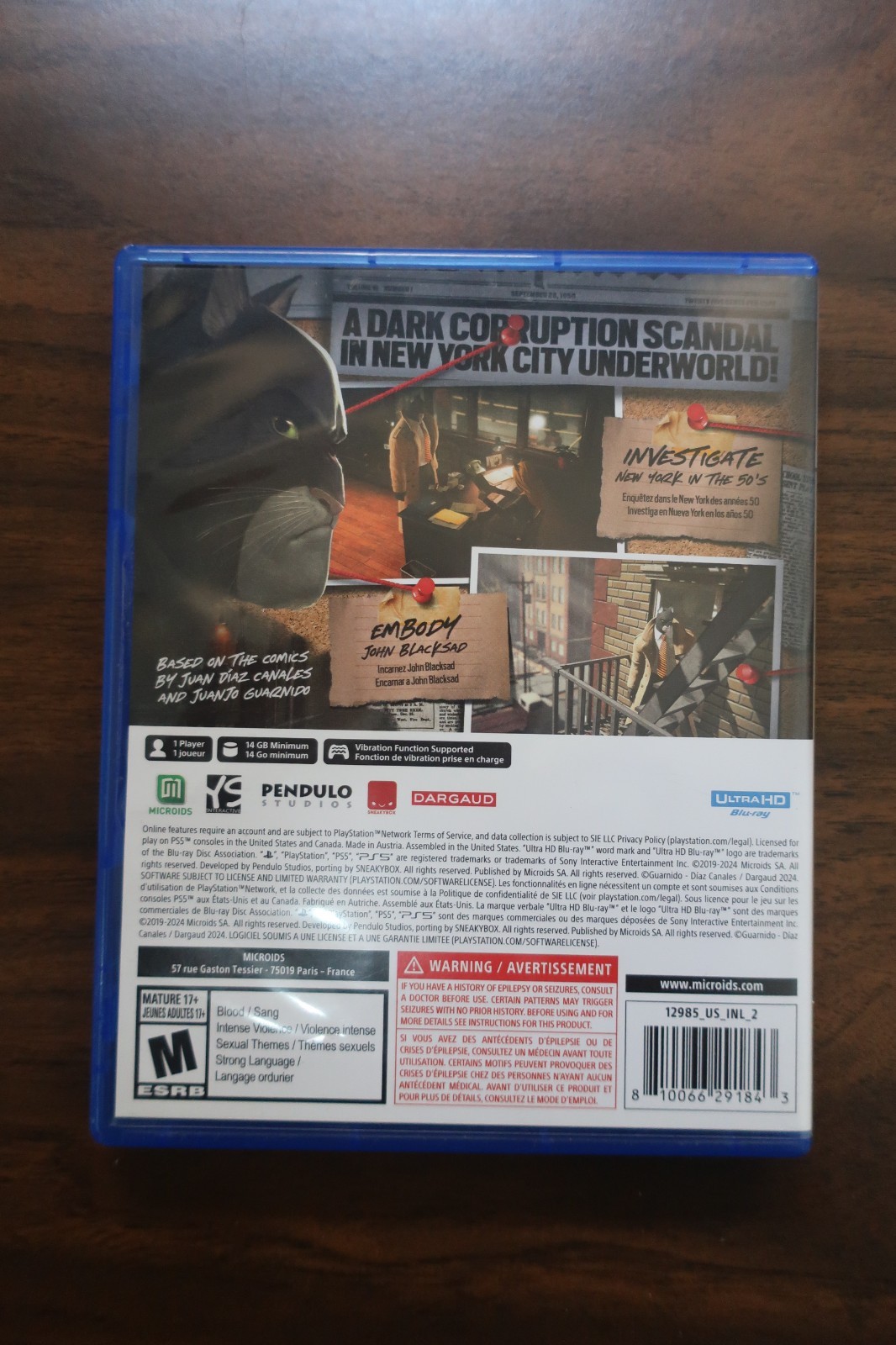Blacksad Under the Skin PS5 PS 5 First Person Mystery Who Done It Puzzle FUN!