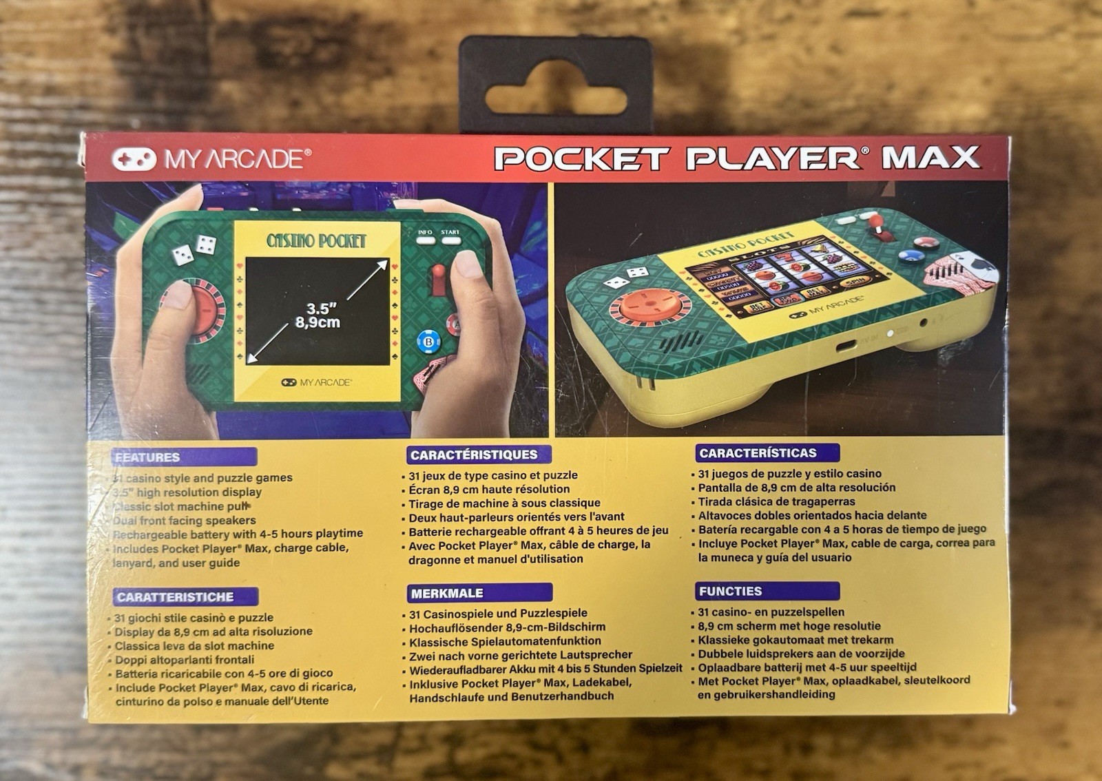 MY ARCADE POCKET PLAYER MAX PORTABLE GAMING SYSTEM OVER 30 Casino Style Games