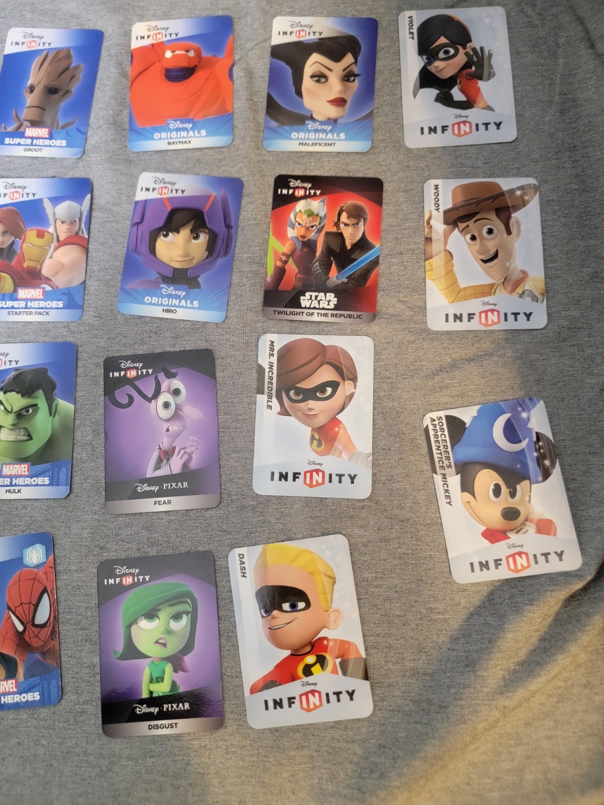 Disney Infinity Character Card Lot Of 23 See Pictures For Characters