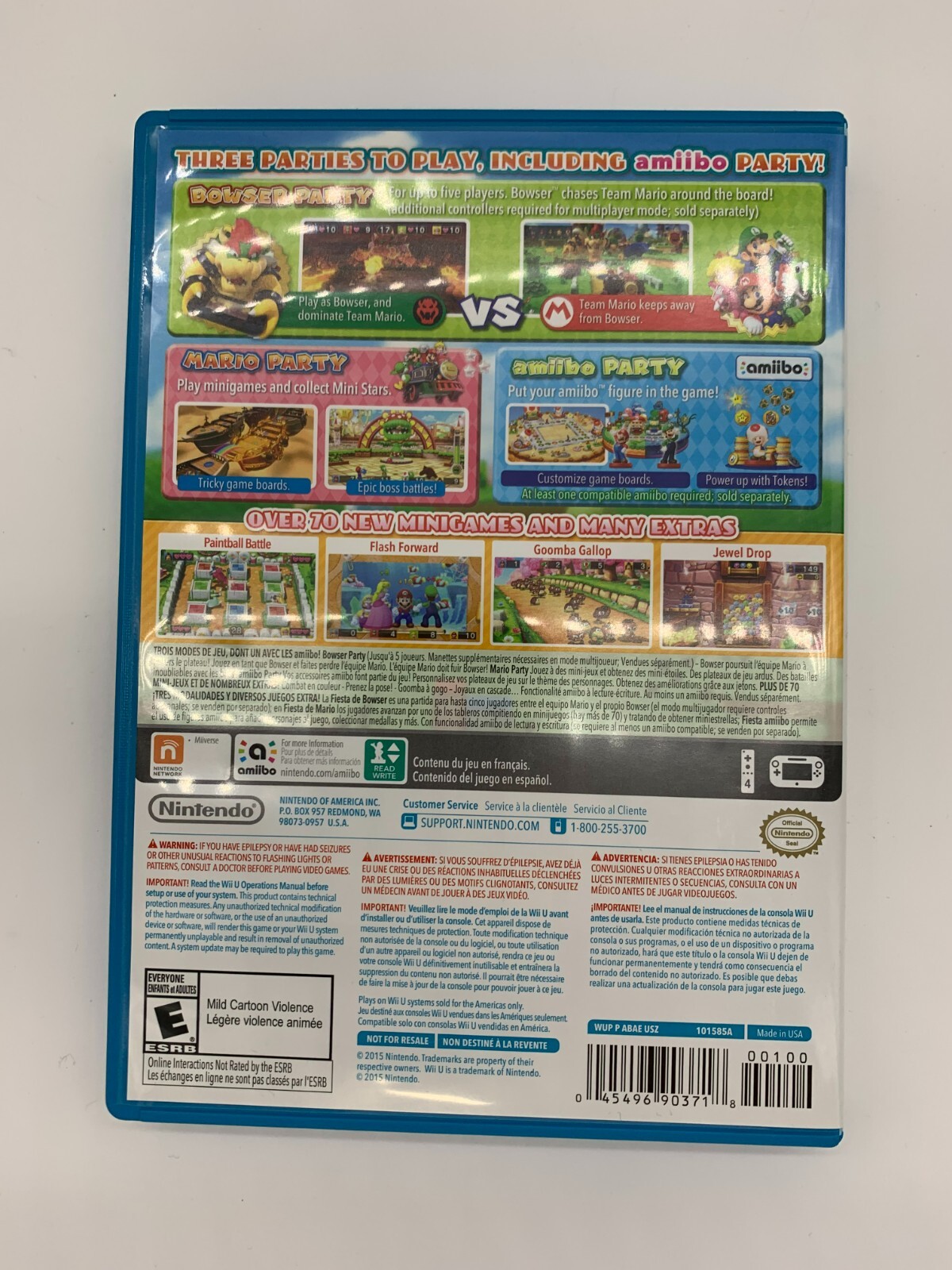 Mario Party 10 + Mario amiibo with Large Box (Wii U, 2015)