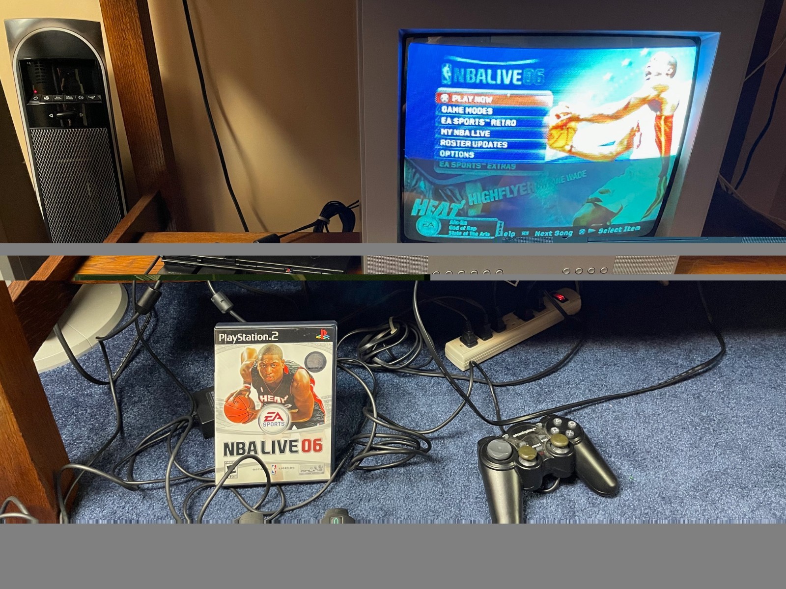 Sony PlayStation2 Lot Slim Black Console, Controller, Cords, Games, Tested Works