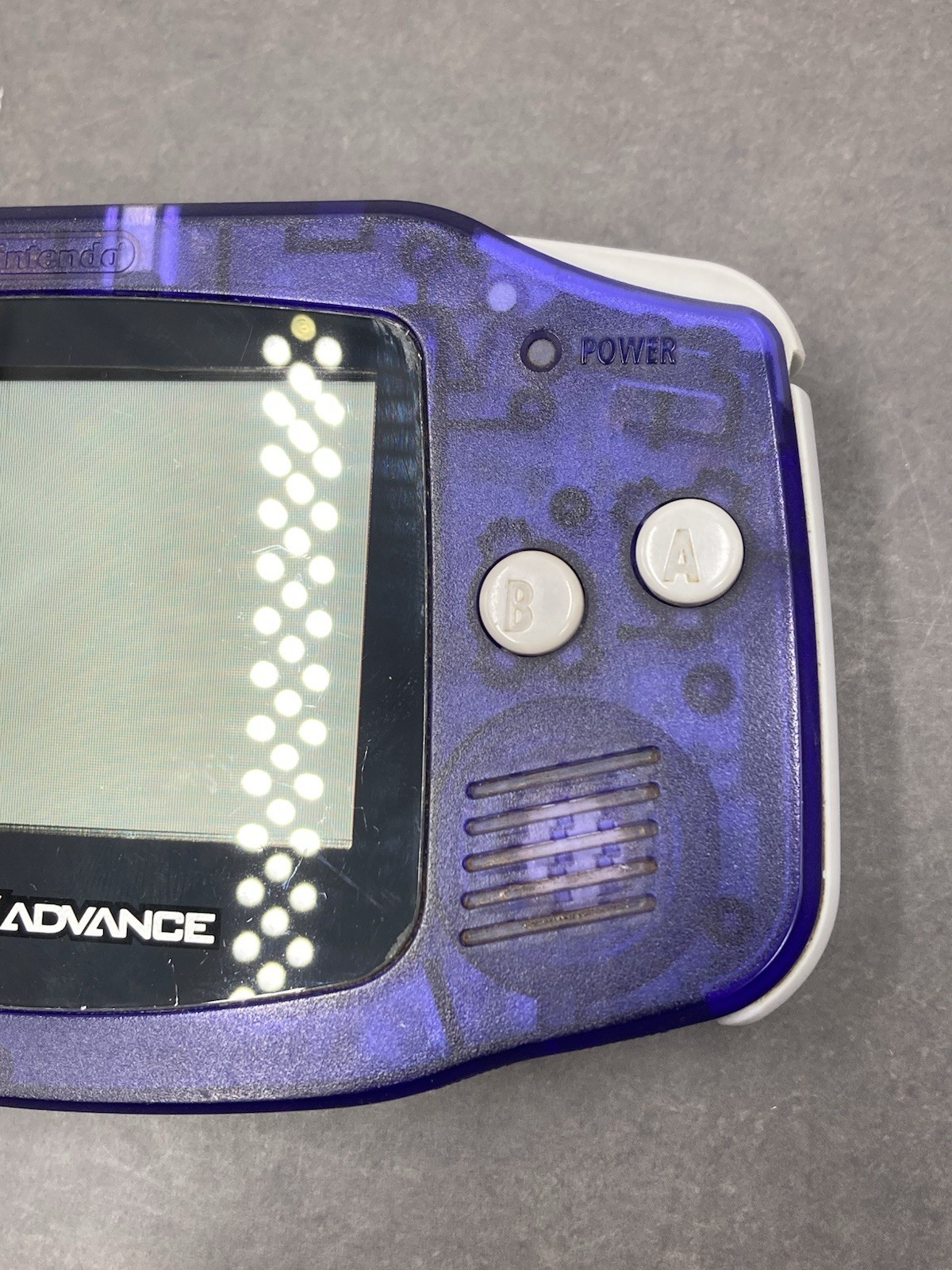 Nintendo Game Boy Advance AGB-001 Console Clear purple tested 0707-401