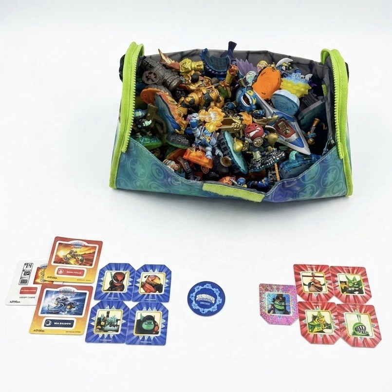 Skylanders Lot of 45 Figures | Skylanders’ Carrying Bag | Stickers & Skystones