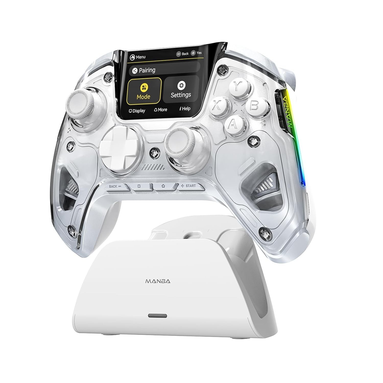 Ergonomic Wireless Gaming Controller with Interactive Screen for iOS/PC/Switch 2