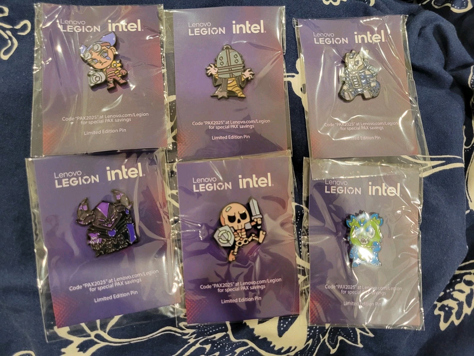 Pax West 2025 Lenovo Legion Exclusive Limited Edition Pin Full Complete Set Of 6