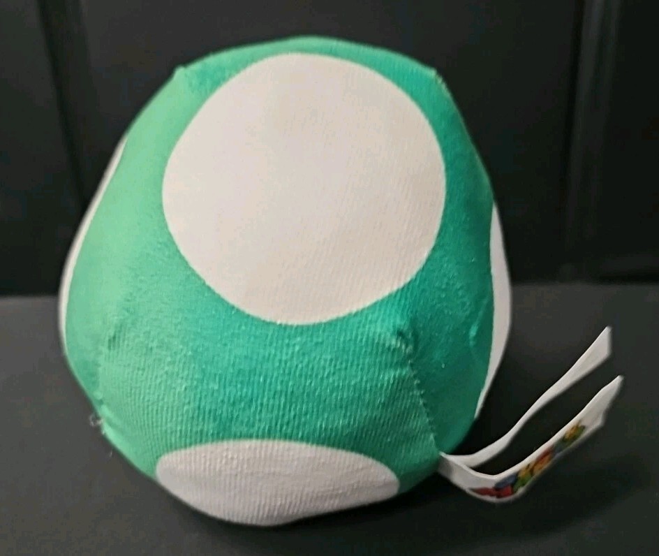 Super Mario Bros 1-UP Green Mushroom 6″x4″ Plush Doll Stuffed Toy 2021 Nintendo