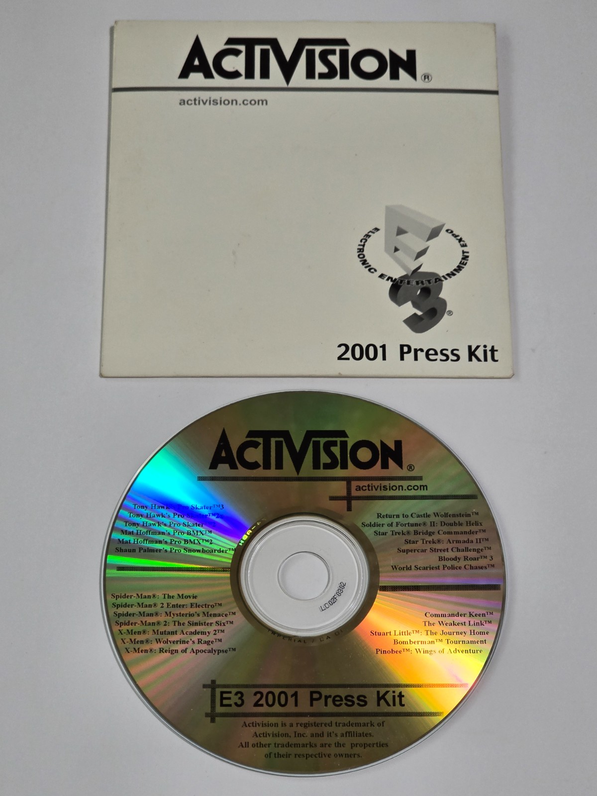ACTIVISION E3 VIDEO GAME PROMO CD 2001 DIGITAL PRESS KIT THPS TONY HAWK ROM