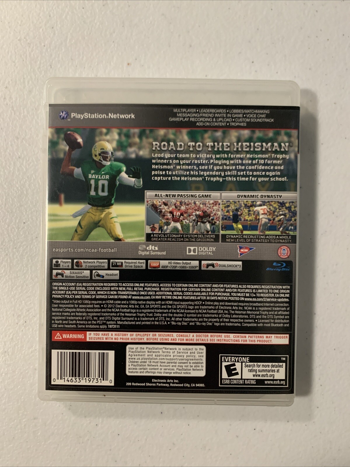 NCAA Football 13 (Sony PlayStation 3, 2012) PS3 Tested Working