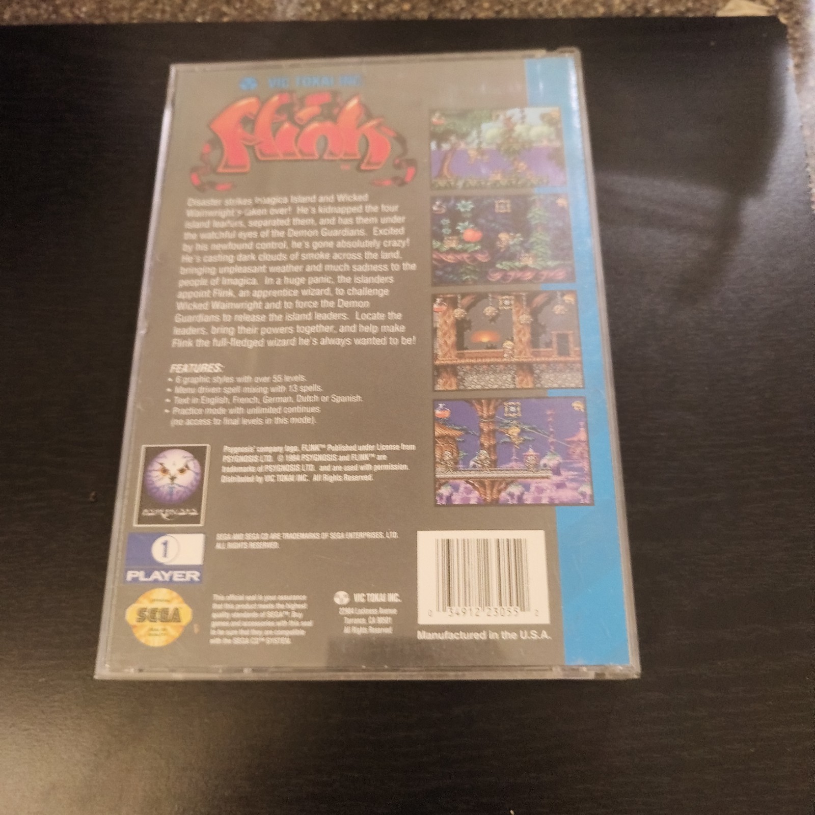 Flink (Sega CD, 1994) Complete with Registration Card