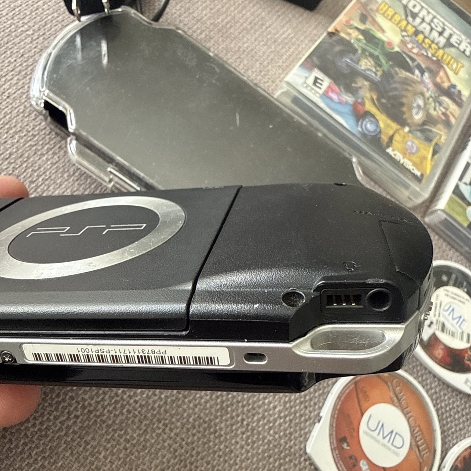 Sony PSP-1001 Black Console With Charger, 1GB Card , 11 Movies 2 Games & Case