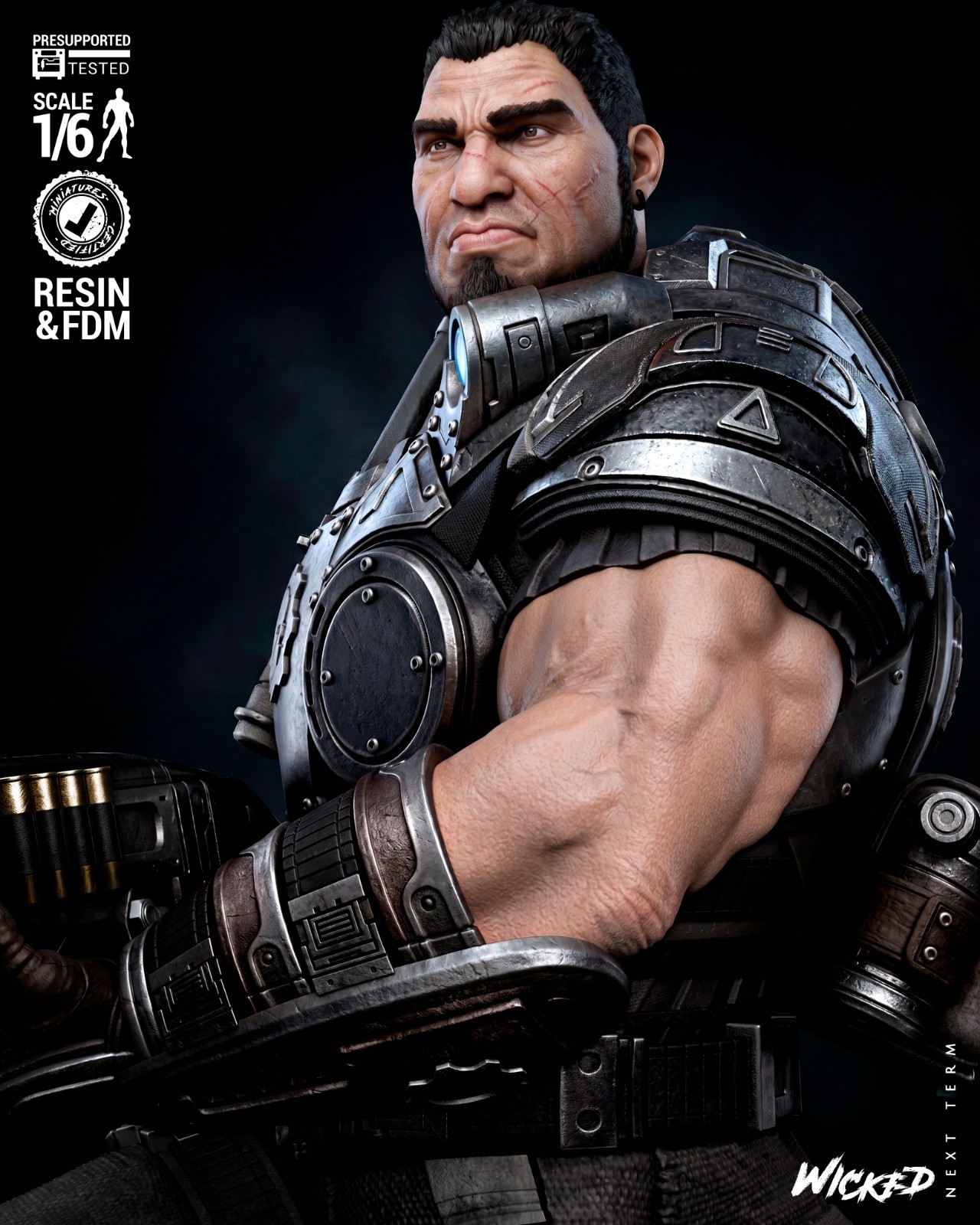 Gears of War Dom Resin Statue Non-Painted
