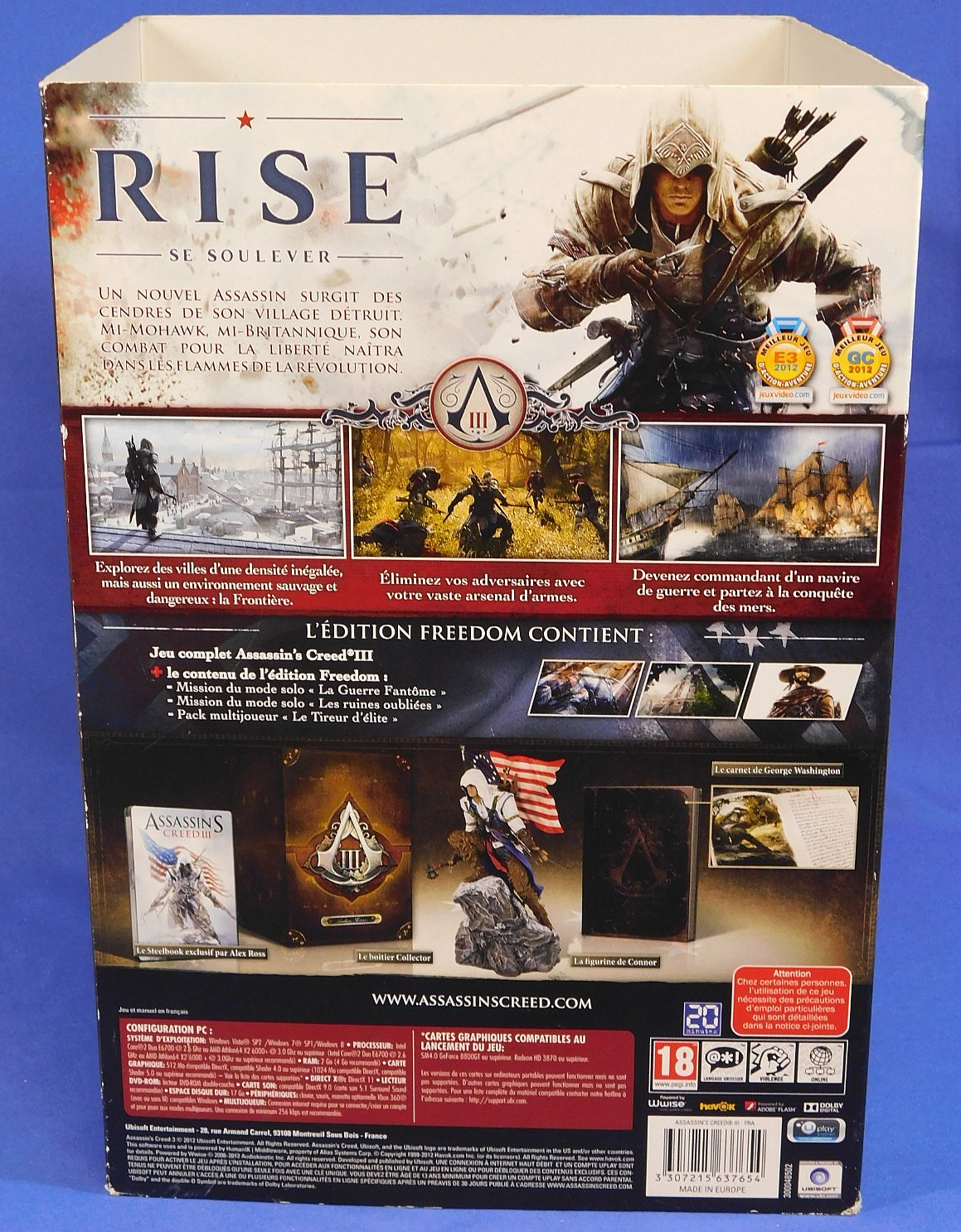 ASSASSIN’S CREED III 3 FREEDOM FRENCH COLLECTOR’S EDITION PC NEW IN OPEN BOX