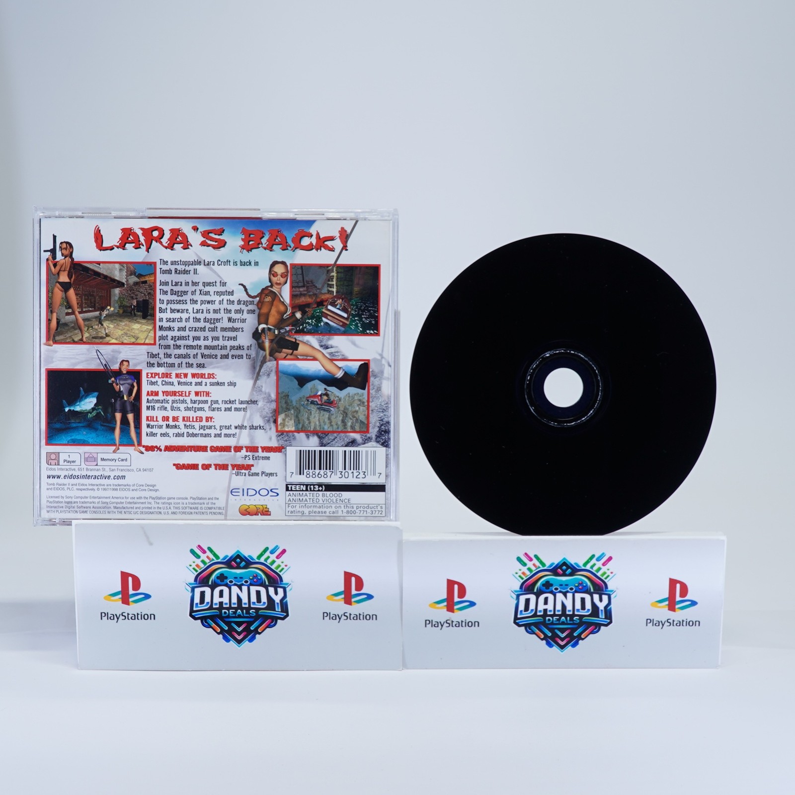 Tomb Raider 2 II PS1 Black Label – CIB W/ Manual – PlayStation