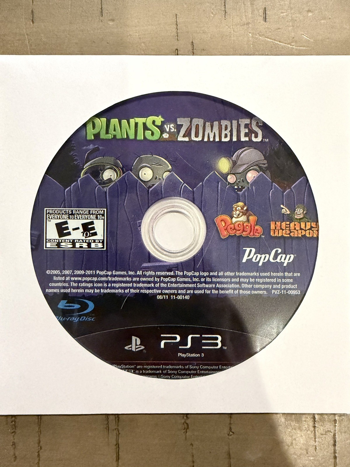 Plants vs. Zombies; Loose (Sony PlayStation 3, 2011)