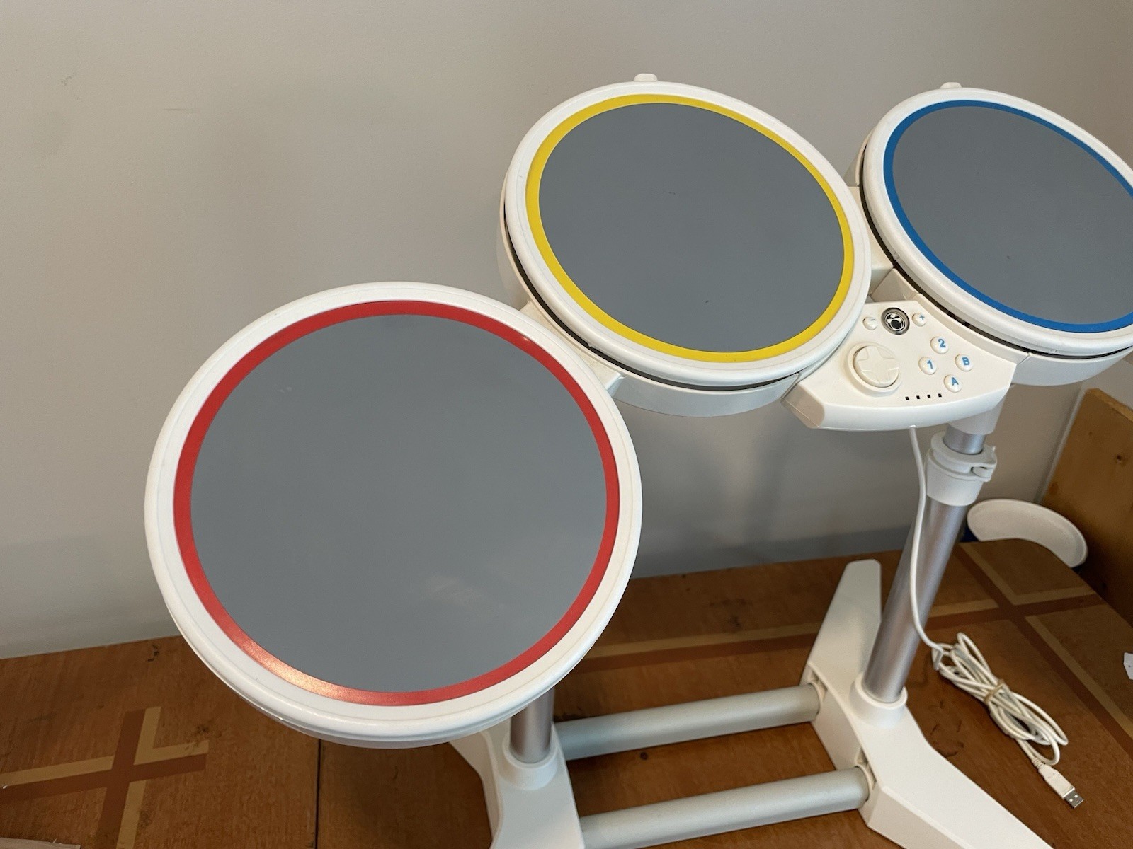 Nintendo Wii/Wii U Wired USB Drum Set Controller w/ Stand, Adjustable NO Sticks