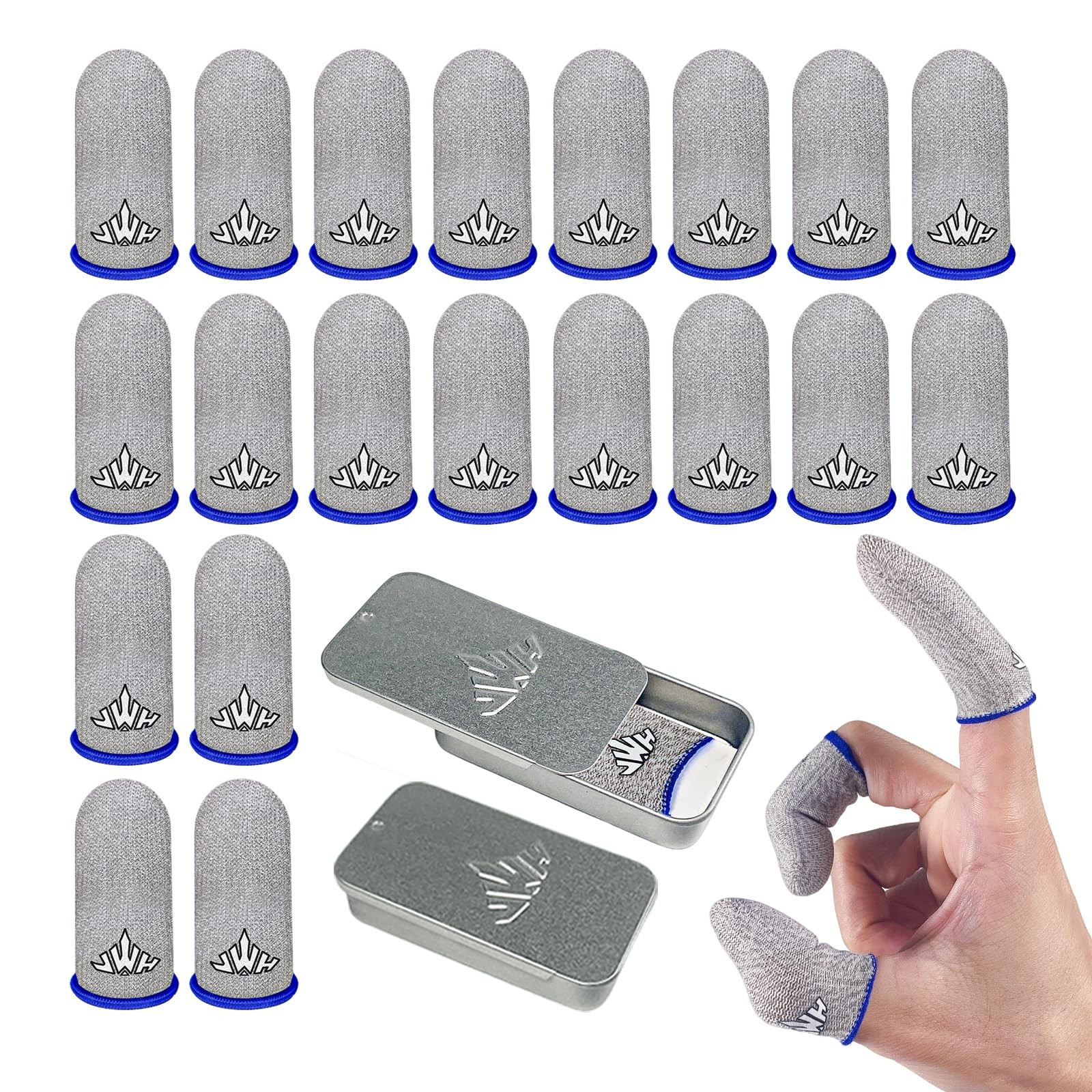 Ultra-Thin Silver Fiber Gaming Finger Sleeves,White Thumb Sleeves Gaming Cots…