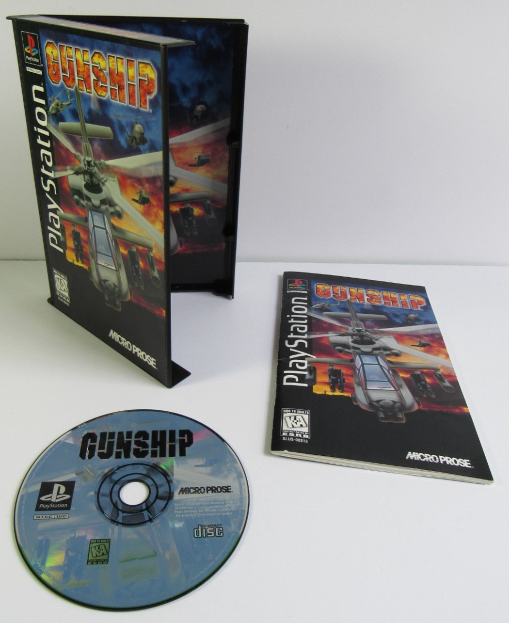 Gunship Long BOX PS1 (Sony PlayStation 1) CIB Complete W/Reg Card