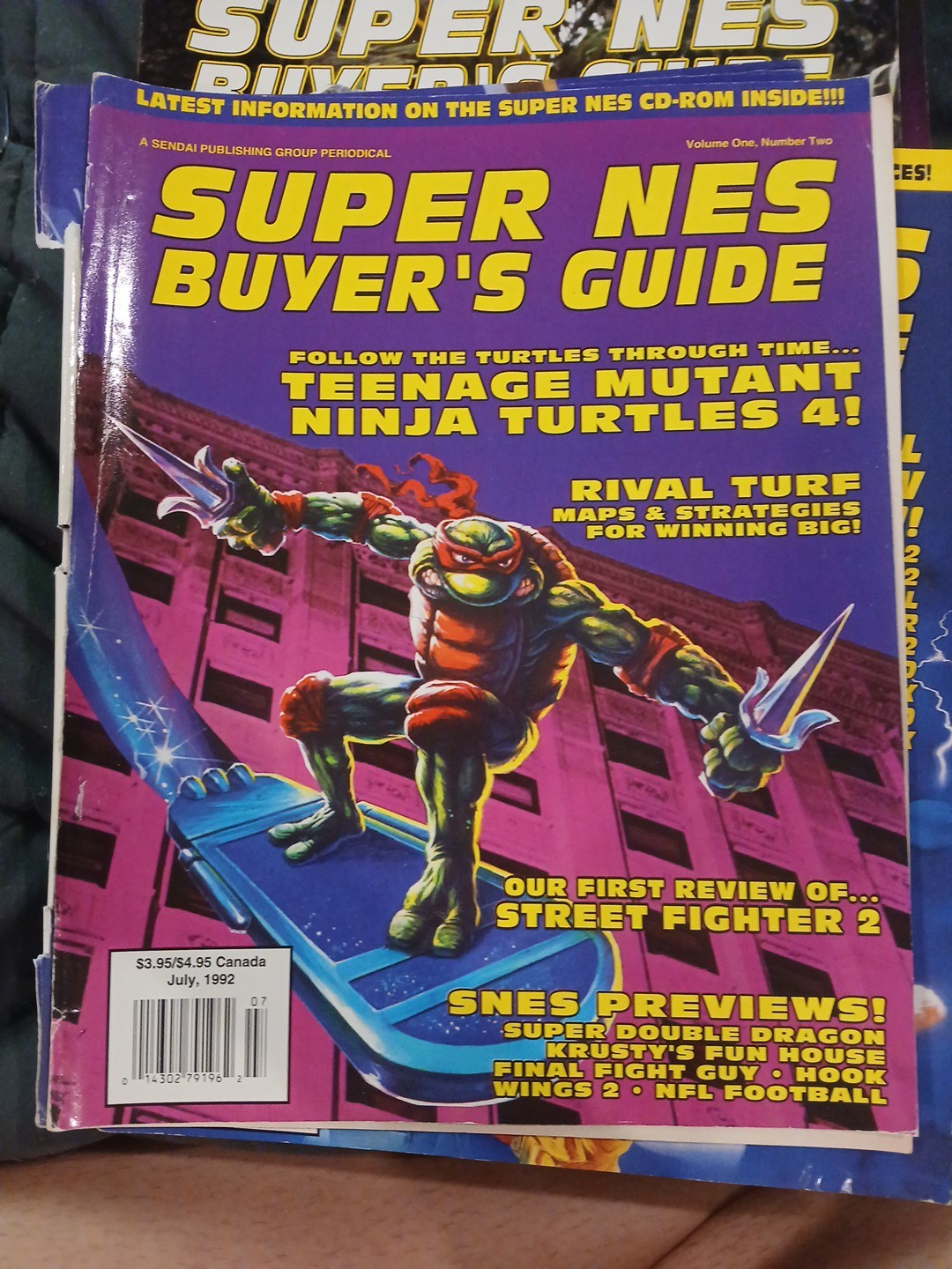 Super NES Buyer’s Guide Magazine Vol 1 No 2 July 1992 TMNT IV Loose Cover