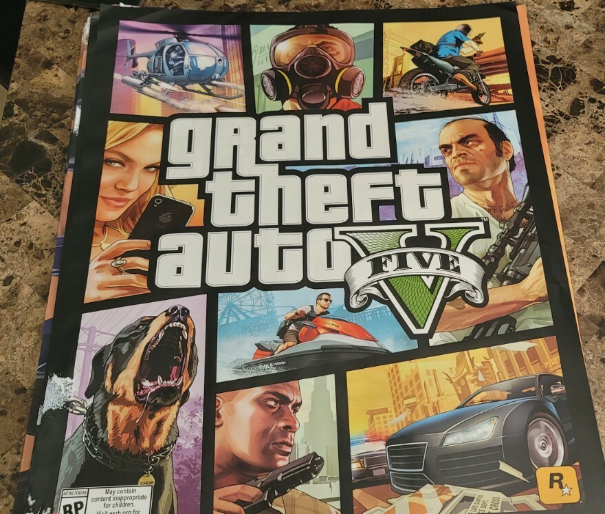 Grand Theft Auto V 2 Sided 22×28 GameStop Launch Poster