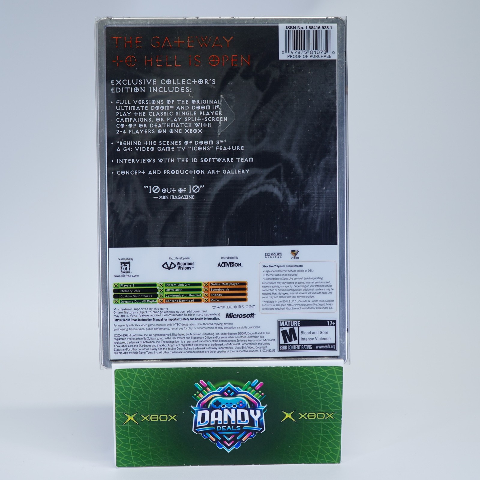 Doom 3 Limited Collector’s Edition CIB W/ Slipcover + Manual – Xbox