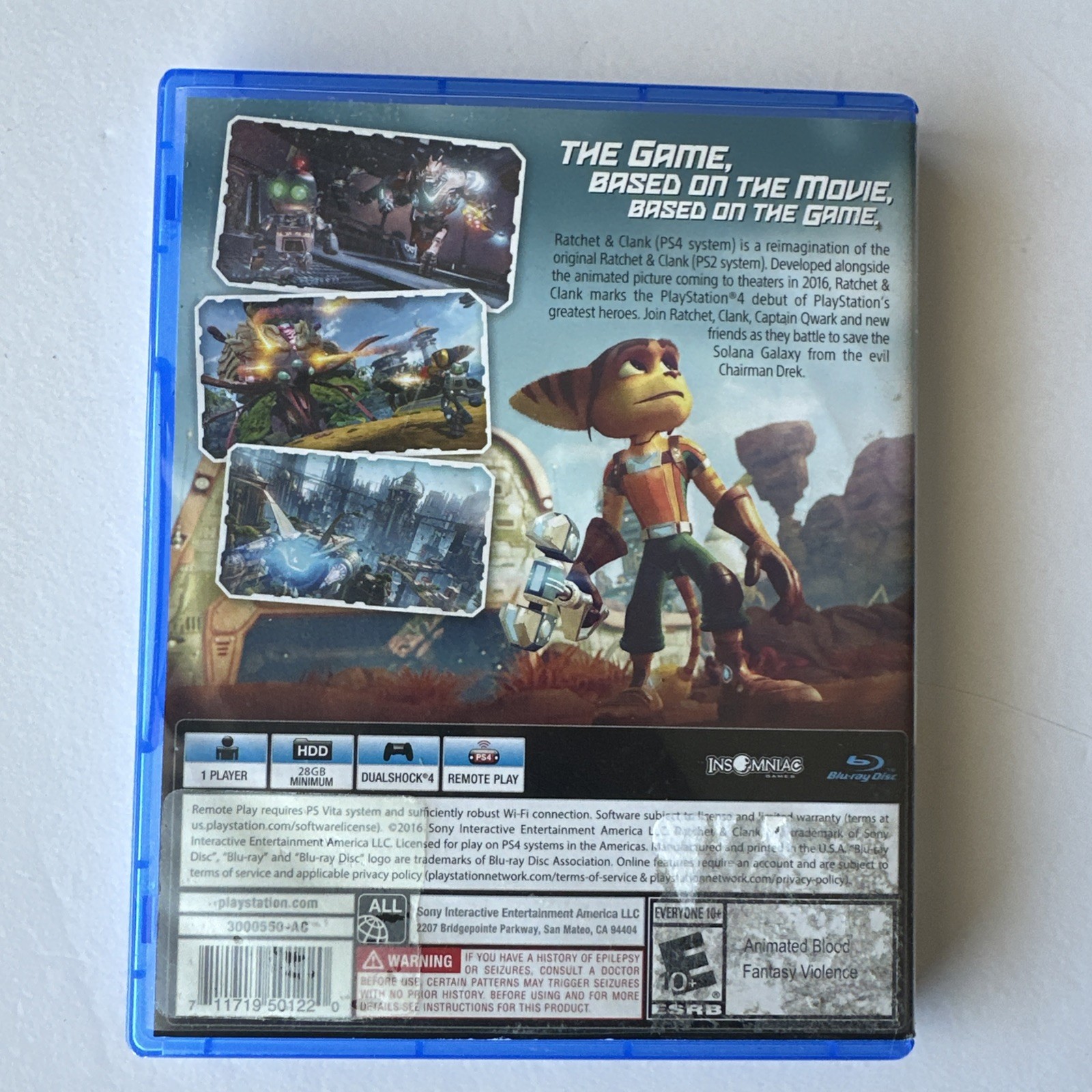 Ratchet and Clank Sony PlayStation 4 (PS4) Game and Case TESTED Free Shipping!