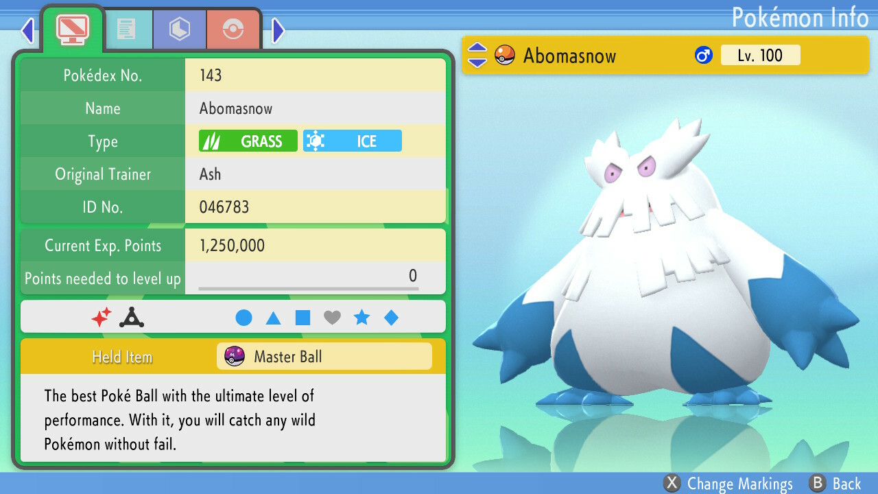 Pokemon Brilliant Diamond Shining Pearl BDSP – Shiny 6IV Max EV Abomasnow
