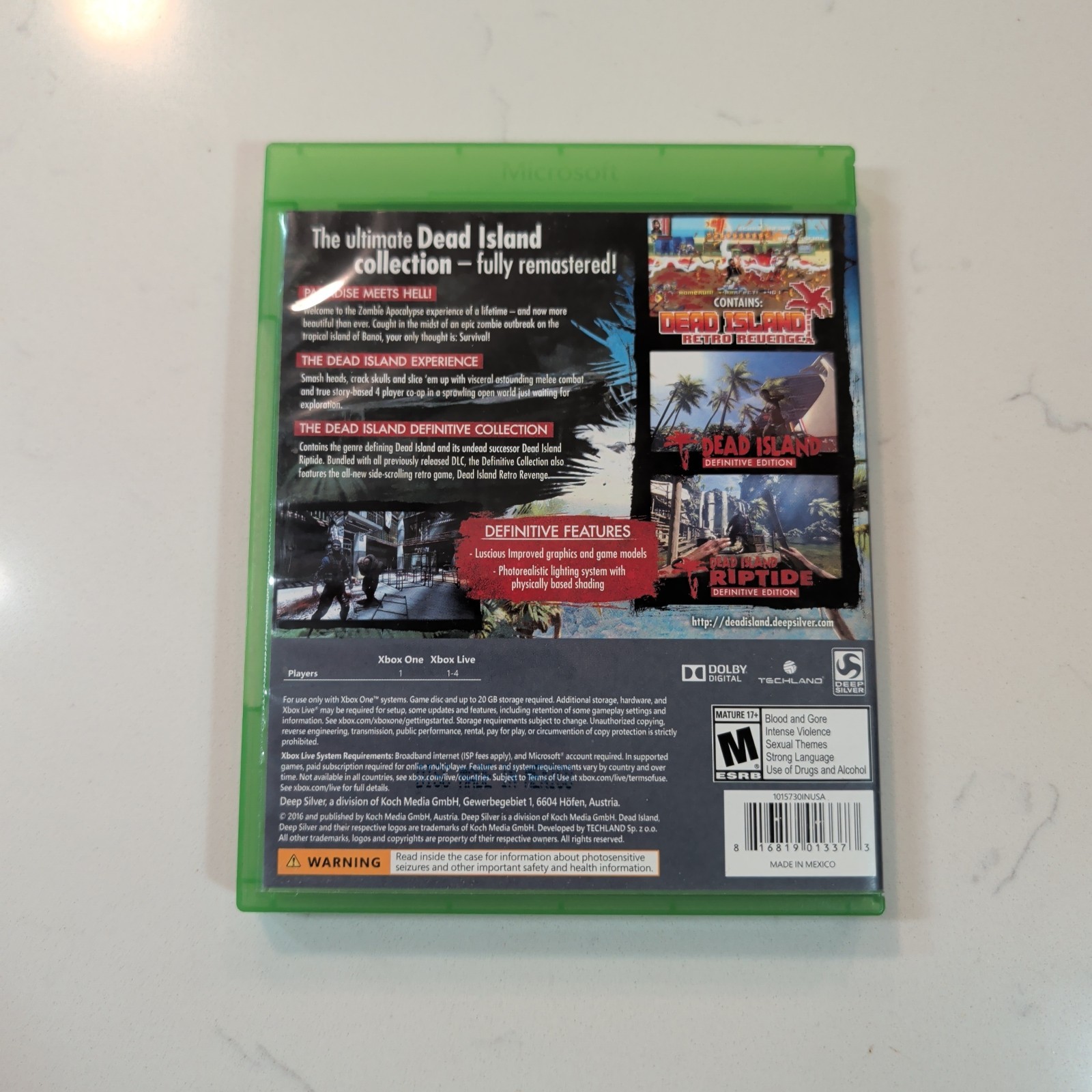 Dead Island: Definitive Collection (Microsoft Xbox One, 2016) Tested & Working