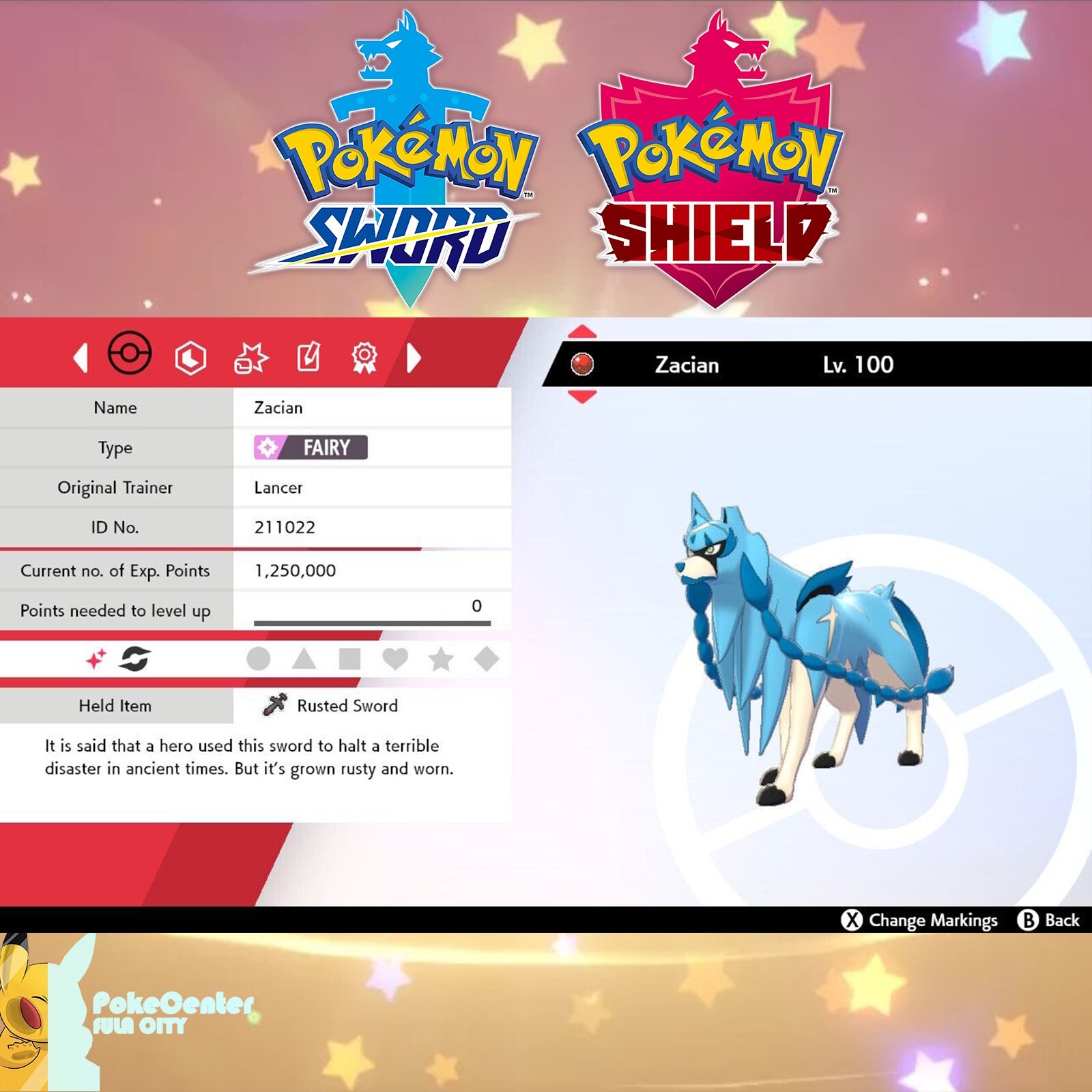 ✨Ultra Shiny Zacian Event GAMESTOP | Rusted Sword | Pokémon Sword & Shield