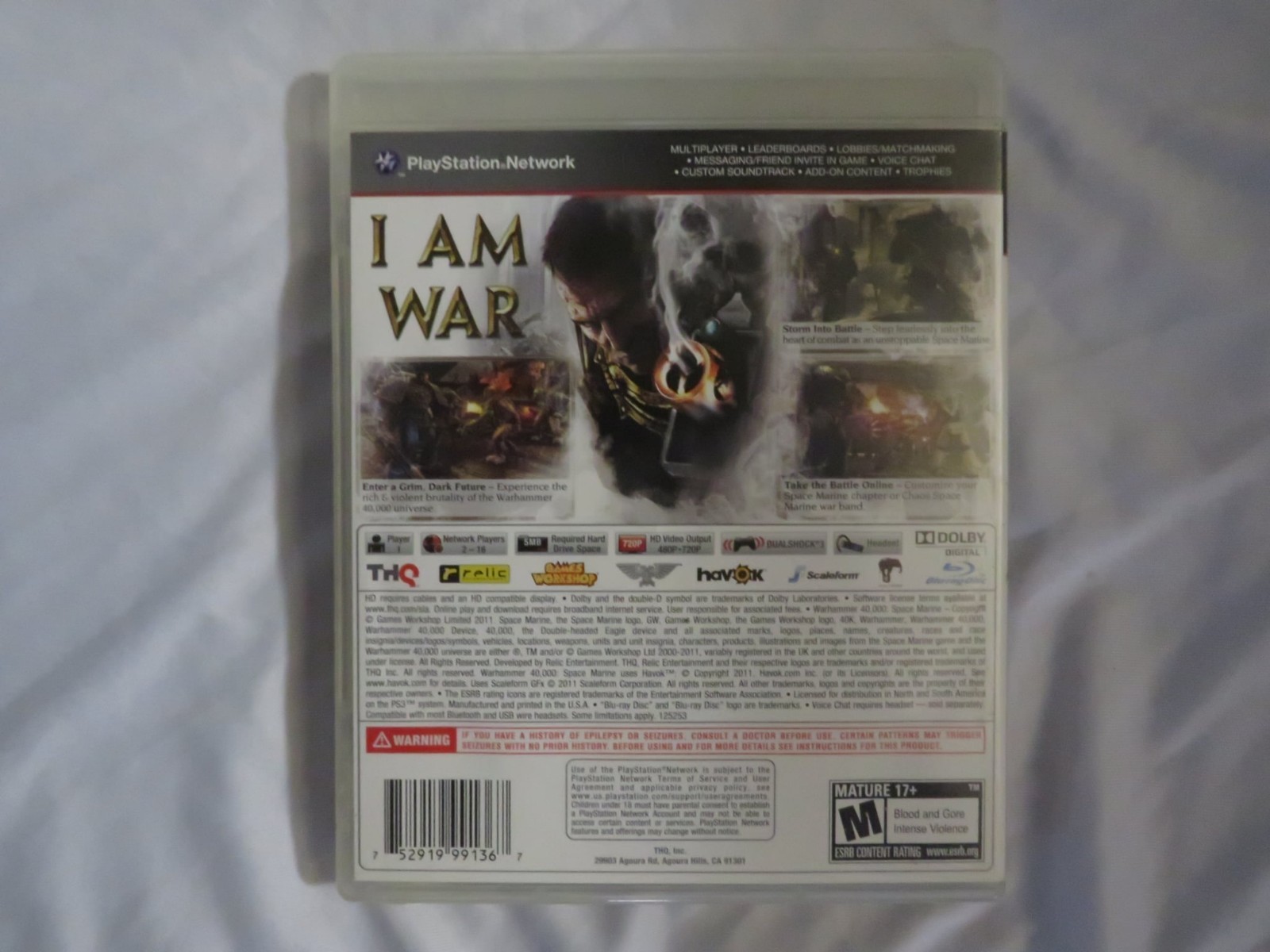 Space Marine Playstation 3 CIB Complete With Manual Tested Working Condition