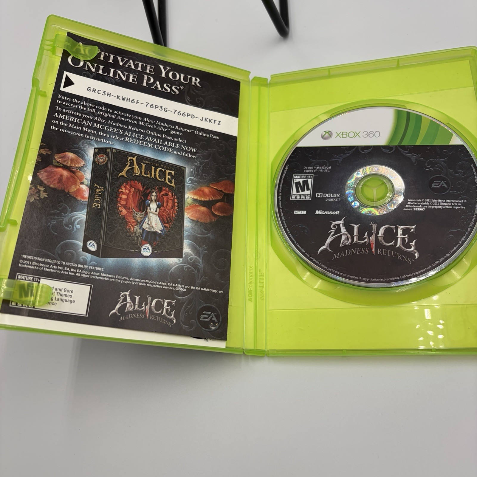 Alice: Madness Returns Xbox 360 CIB Complete Tested