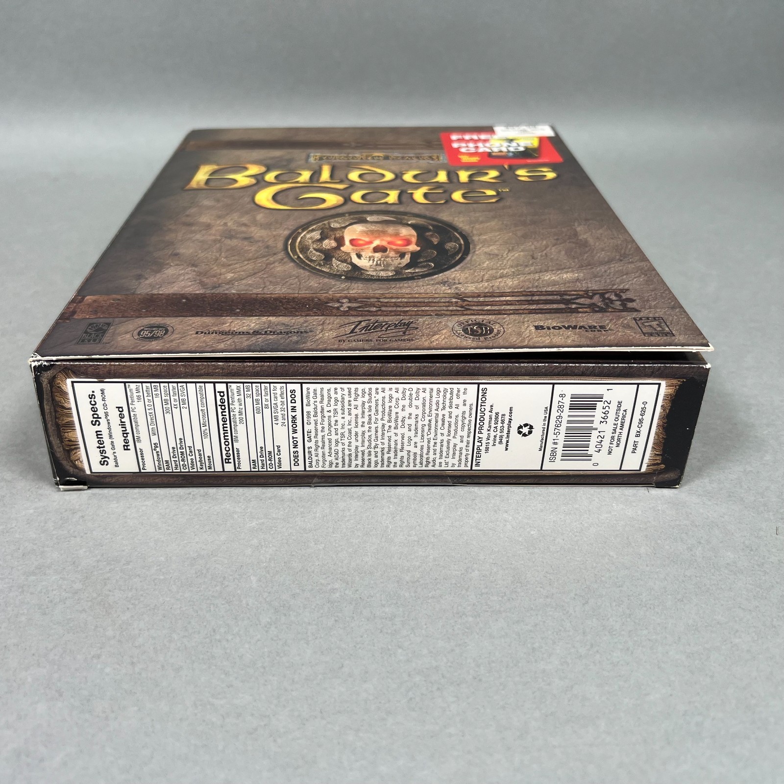 Baldur’s Gate Big Box PC 1998 Forgotten Realms CIB Complete + Phone Card + Map
