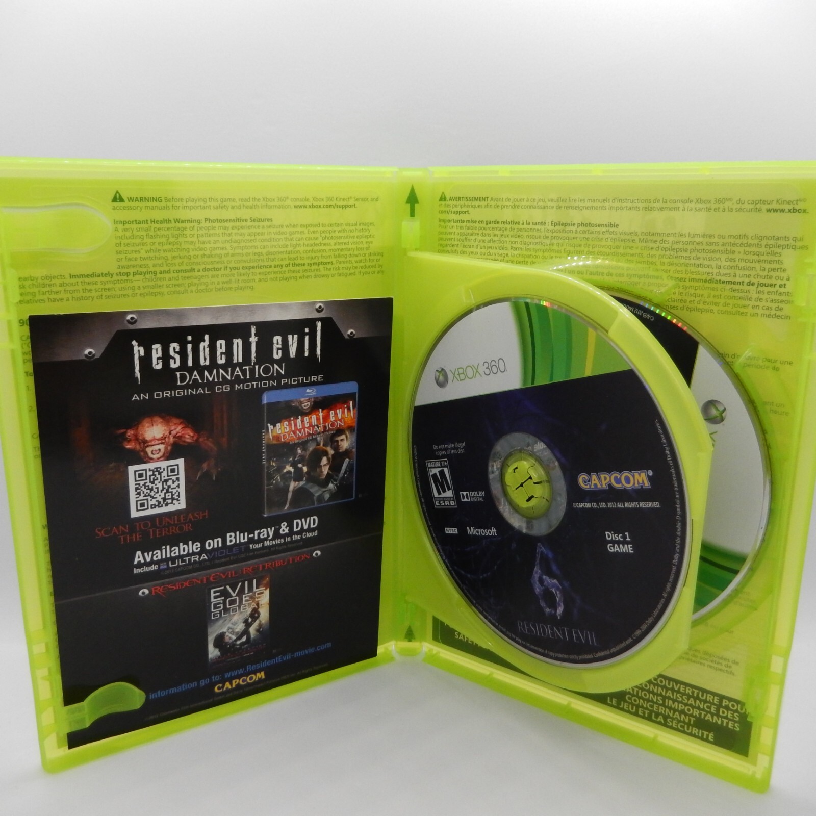Resident Evil 6 Microsoft Xbox 360 2012 No Manual Tested and Working