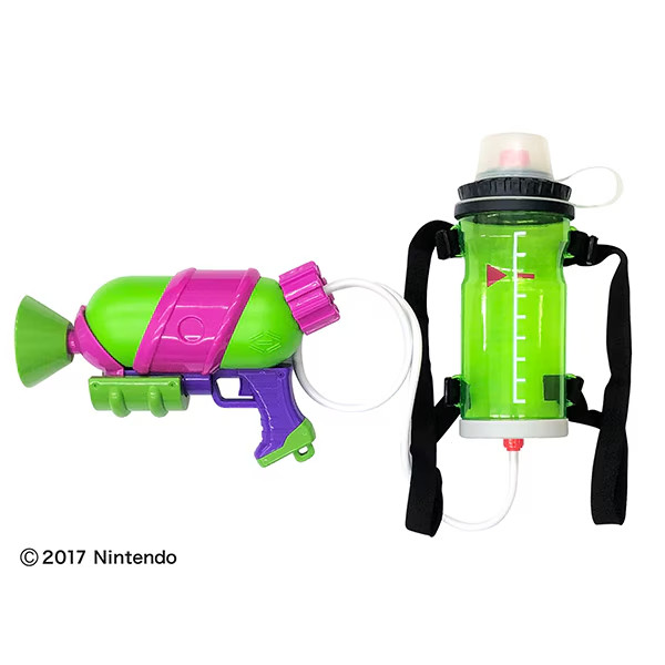 Water Gun Water Play Splatoon 2 Splashooter with Ink Tank Neon Green NEW JAPAN