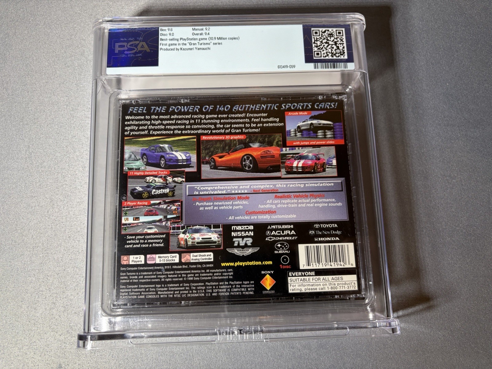 Gran Turismo PlayStation PS1 Game Complete PSA 9.4