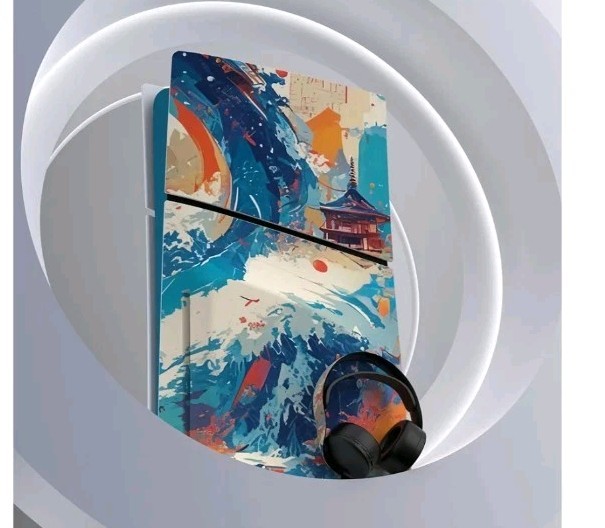 PlayVital Full Set Skin Decal for ps5 Slim Console Disc Edition, DragonElysium