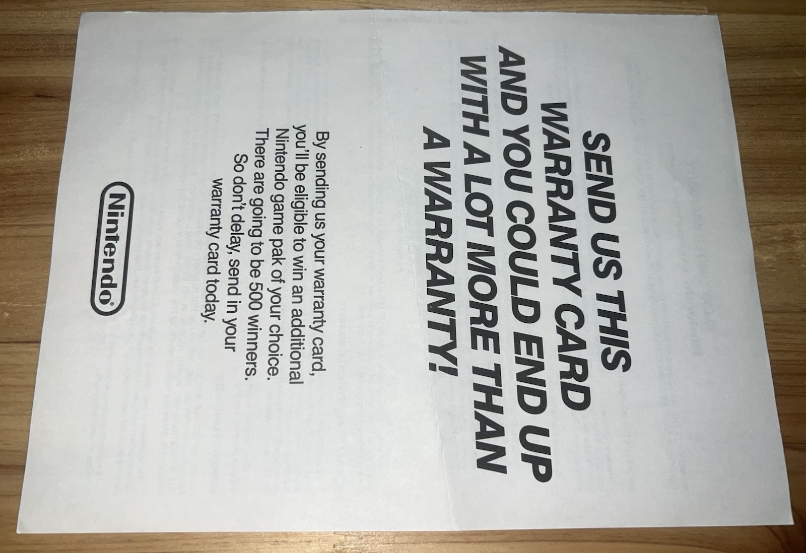 RARE 1985 Nintendo NES Test Market Warranty Card Sheet also 1986 NES Deluxe Set