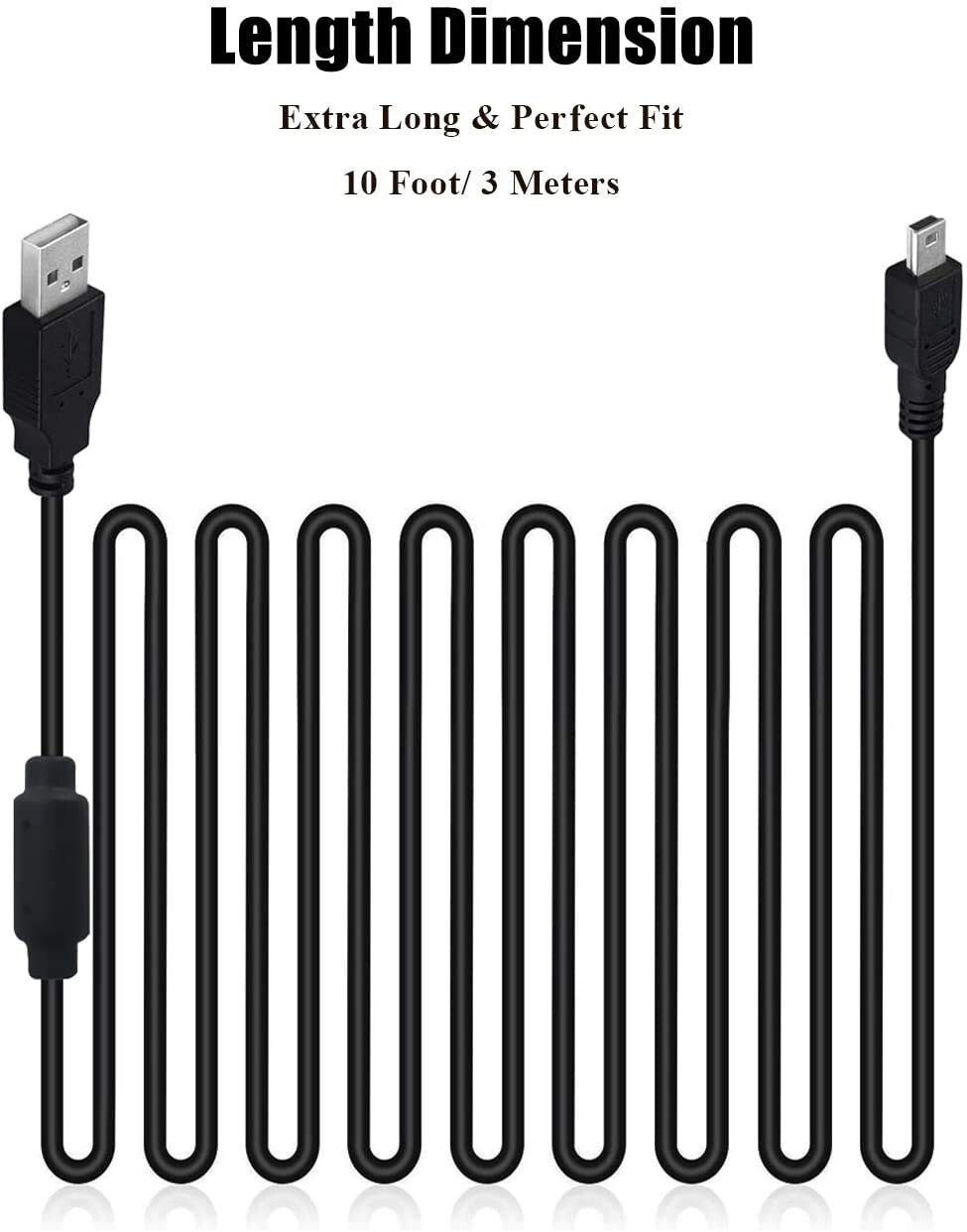 10 FT NEW Wireless Controller USB Charging Cord Cable for Sony PlayStation 3 PS3