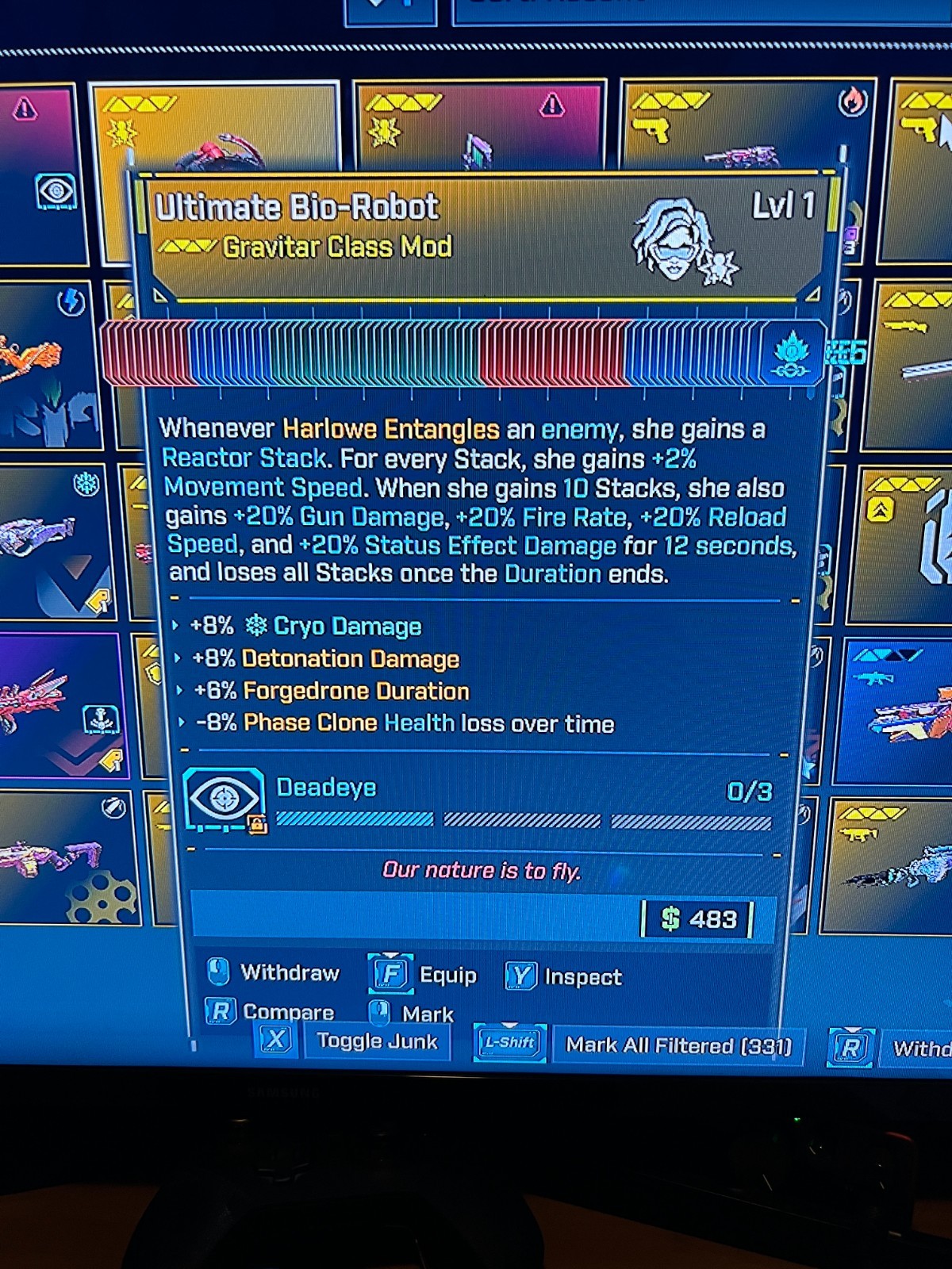 Borderlands 4✨ MODDED LEVEL 1 ONE ALL SKILLS HARLOWE CLASS MOD BL4 ✅PC-PS-XBOX✨