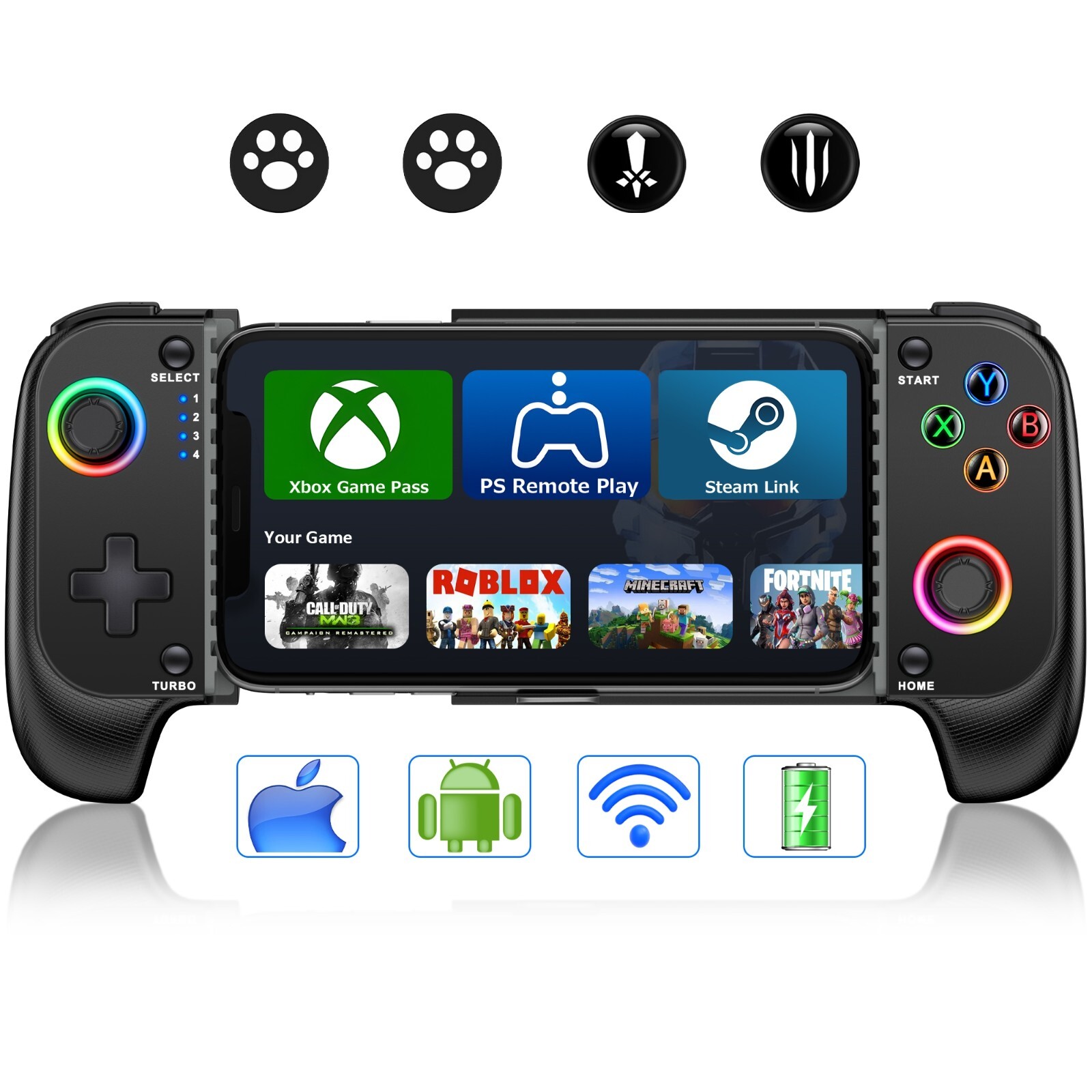 Phone Controller for iPhone/Android with Hall Joystick,Android&iOS Controller
