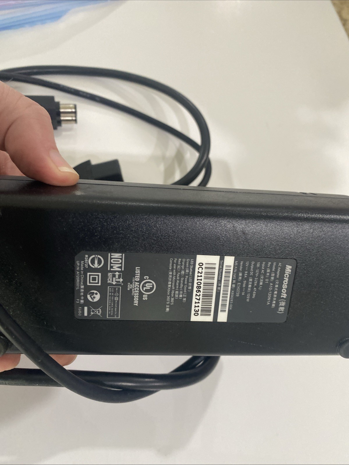 OEM Original Microsoft Xbox 360 Slim AC Adapter Power Supply 110V Very Good 4Z