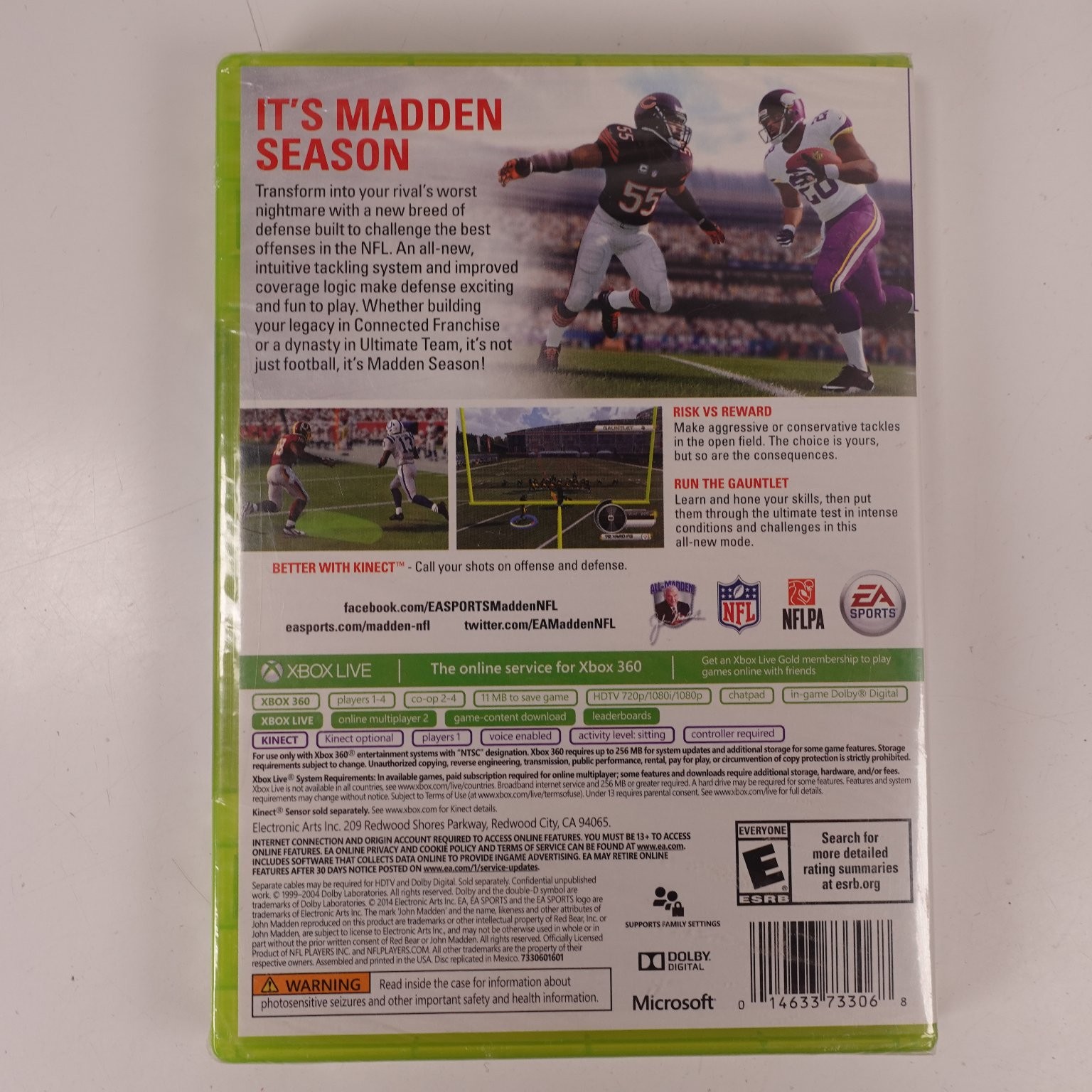 Madden NFL 15 Xbox 360 Video Game Better with Kinect Multiplayer New
