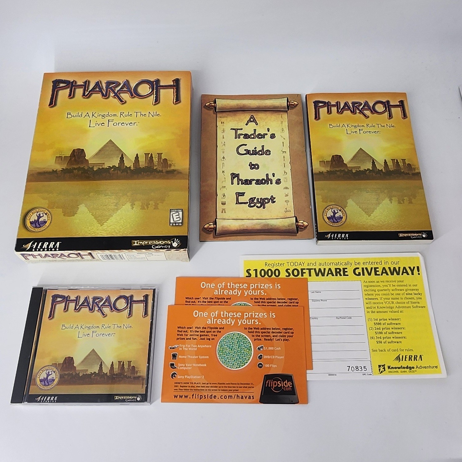 Pharaoh (PC, 1999) BIG BOX Vintage PC Game w/ Manual, Box, Map & CD – Sierra