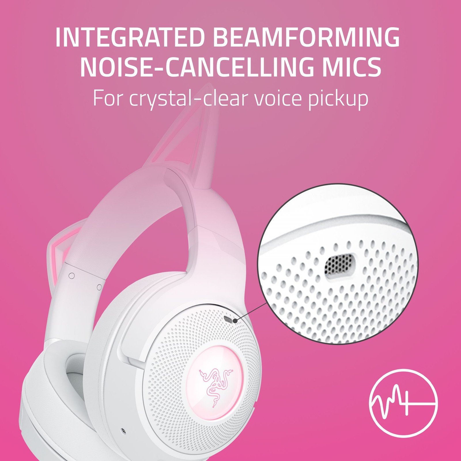 Razer Kraken Kitty V2 Wireless Bluetooth Gaming Headset, Over-Ear, Customizable