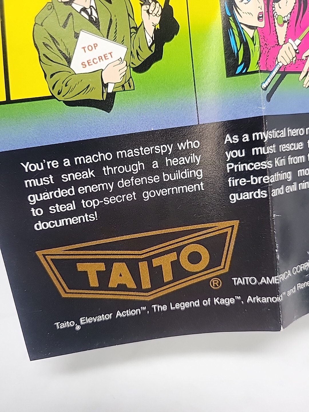 Taito Nintendo NES 1990 Fold Out Insert Advertisment Arcade Home Game TAI-NES-US