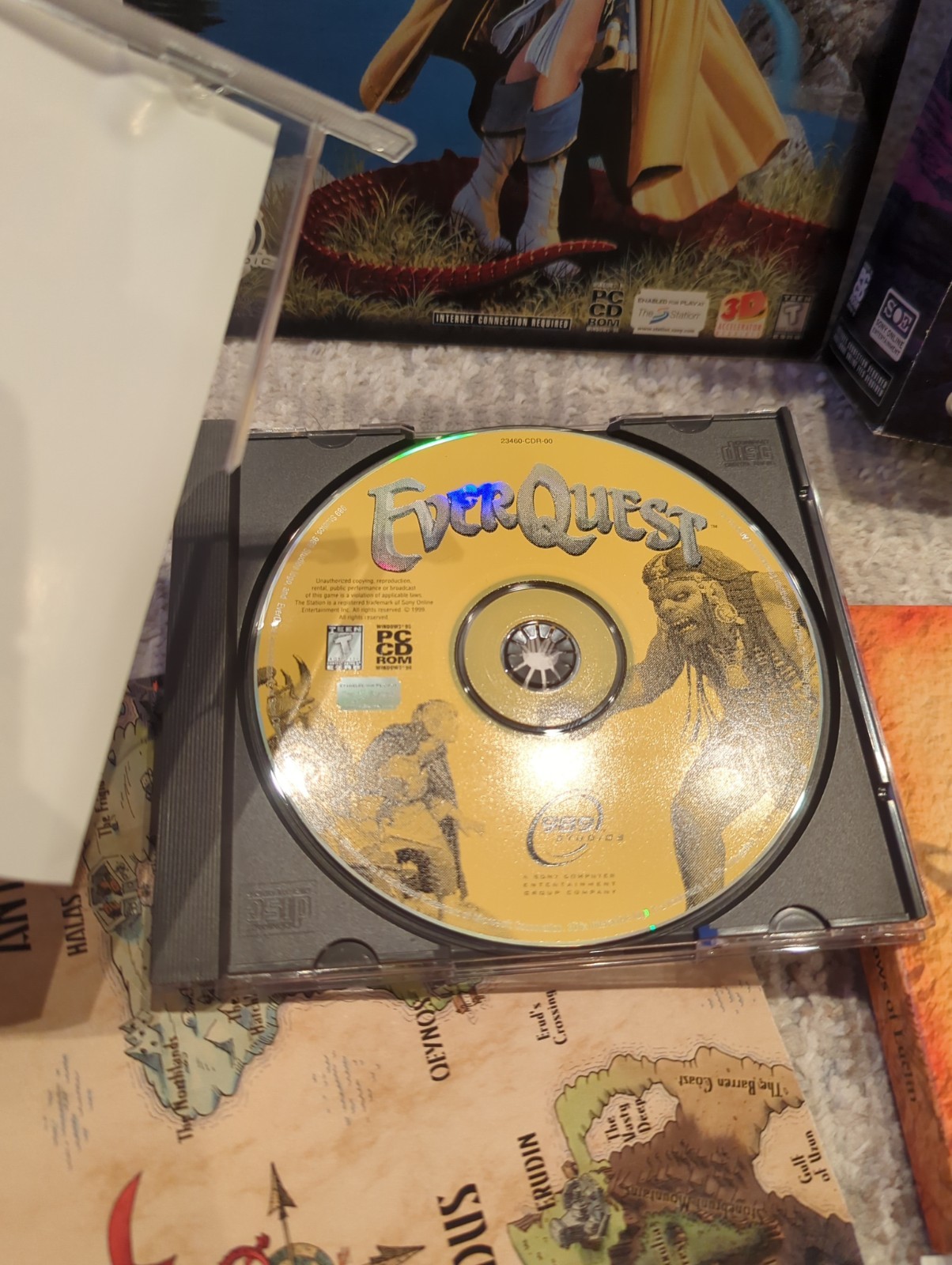 EverQuest + Shadows Of Lucin PC Game Big Box 1998 Lot With Extra Map See Descrip
